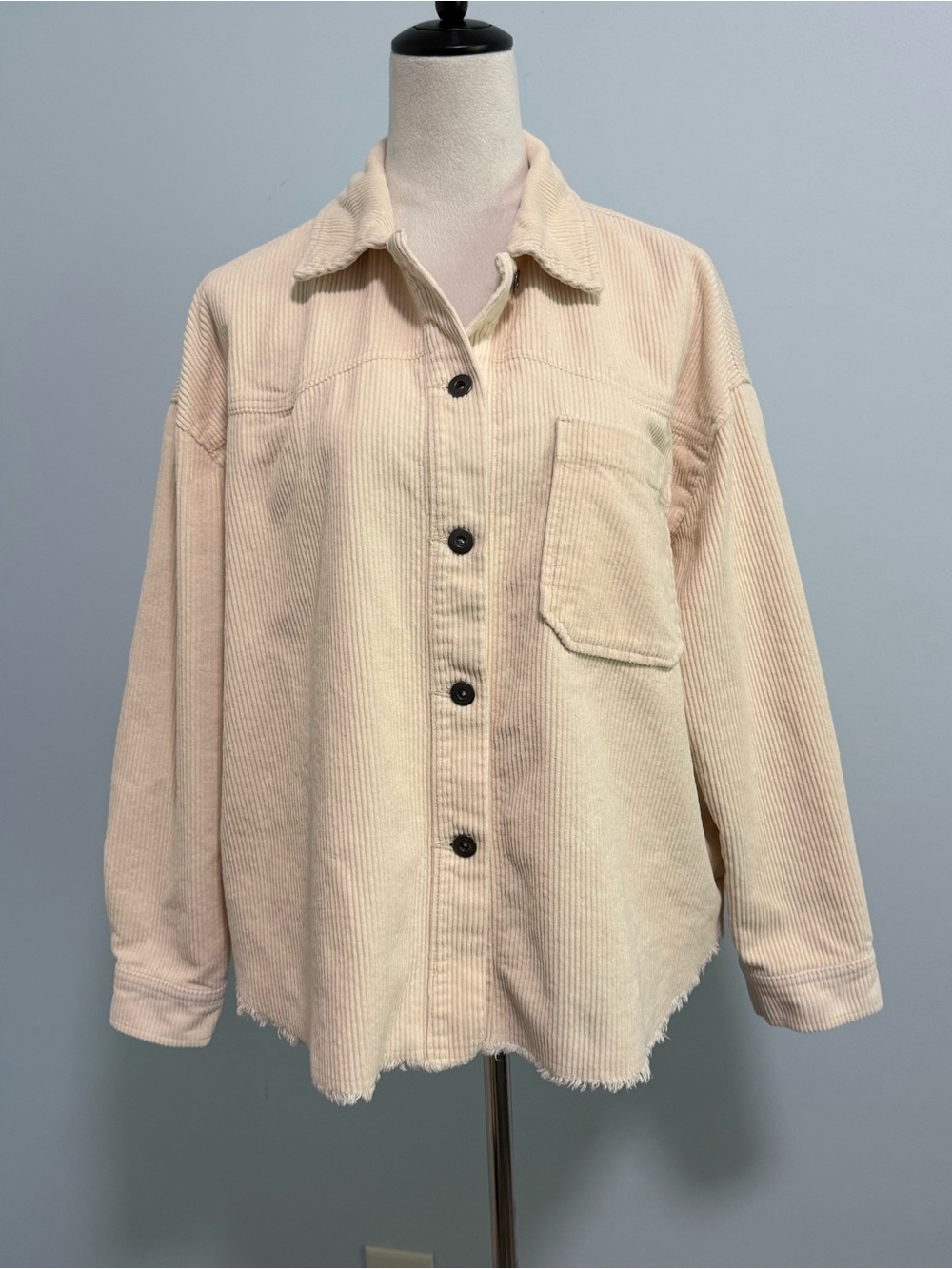 Zara Denim corduroy Shirt Jacket Womens L Oversized